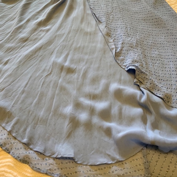 NEW! Ganni Blue Floral High Low Wrap Dress Size 8-10 - Picture 7 of 10